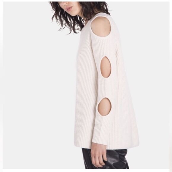 Zoe Jordan Cold Shoulder Wool-Cashmere Blend Long Sleeve Sweater - Picture 3 of 12